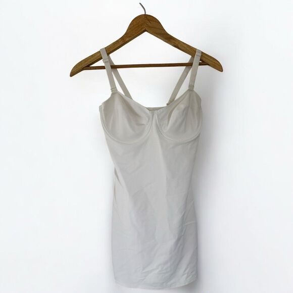 Nancy Ganz Body Slimmers 34D White Shapewear Slip Dress Underwire Bra Lingerie - Picture 1 of 9